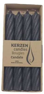 Produktbild von Stabkerzen 28/250 Twist Rustic gedreht (4er SET) schwarz