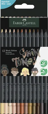 Produktbild von Buntstift Black Edition Skin Tones - 12er Etui sortiert. Packung mit 5 Stück