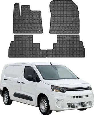Image de Tapis de Sol pour Fiat Doblo III / E-Doblo 2022-2025 Caoutchouc Noir 4Pcs