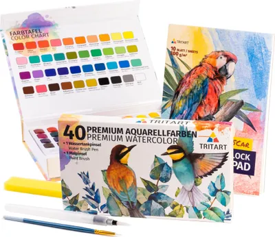 Obrázek produktu pro Tritart Prémiové vodové barvy 40 barev sada pro umělce