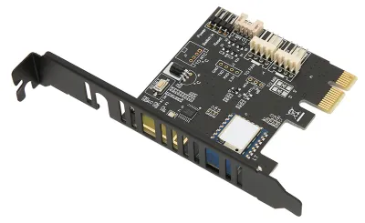 Image de Carte deà distance pour PC avec détection de température et réglage de la vitesse du ventilateur, compatible avec l'interface PCIe 1x 2,4 GHz, carte de minuterie pour PC PCESWBT T01