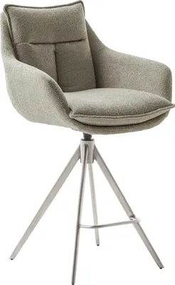 Produktbild von Parker, Tresenstuhl, Armlehnen, Edelstahlgestell, Bezug cappuccino