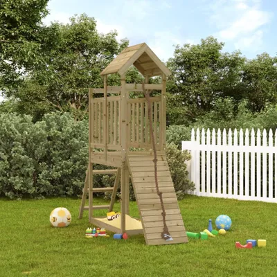 Produktbild von Spielturm mit Kletterwand Imprägniertes Kiefernholz 3155869