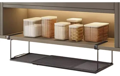 Imagen del producto de Estante ajustable para la parte inferior del mueble, ideal para almacenamiento inteligente
