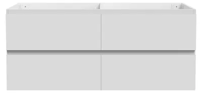 Image de Acezanble Meuble de salle de bain sans vasque suspendu à 4 tiroirs, blanc mat, MDF, 120x46x52 cm
