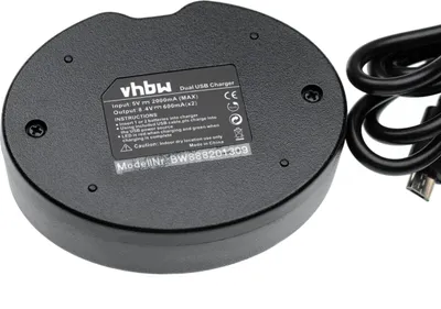 Produktbild von vhbw Dual Micro-USB Ladegerät kompatibel mit Sony DCR-TRV420, DCR-TRV315, DCR-TRV320, DCR-TRV320E Kamera - Ladeschale + Micro-USB Kabel Ladeanzeige