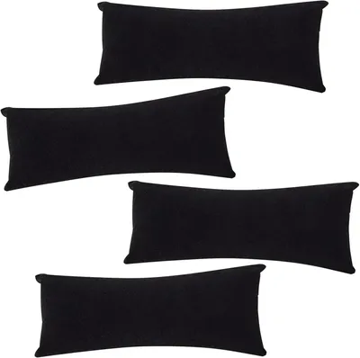 Productafbeelding van Polshorlogekussen - Set van 4 - Lang kussen - Horloge-display - Armband - Zwart - Fluweel - Sieradendisplay - Armbanden