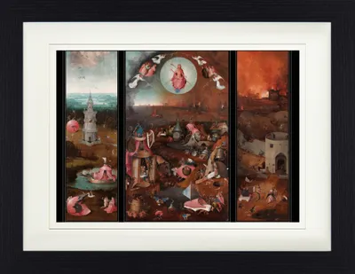 Zdjęcie produktu dla Hieronymus Bosch Oprawiony obraz z drobnym passe-partout | Sztuka ścienna | W ramie obrazu - Sąd Ostateczny, Tryptyk, ok. 1482 r. (30 x 40 cm)