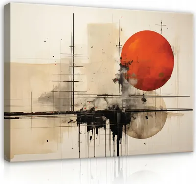 Obrázek produktu pro Obraz na plátně abstraktní béžový loft 100x70 cm velký moderní obraz na plátně plátno obraz nástěnný obývací pokoj ložnice