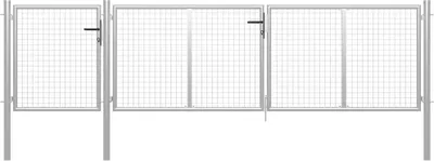 Produktbild von The Living Store Gartentor Stahl 400 x 100 cm Silbern