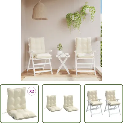 Produktbild von The Living Store Niedriglehner-Auflagen 2 Stk. Creme Oxford-Gewebe