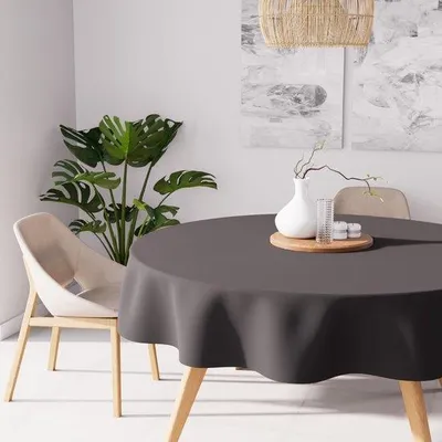 Image de Chemin de table rond, anthracite, polyester, 180 cm de diamètre