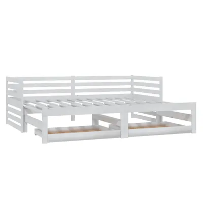 Obrázok produktu pre Hommie®  Rozťahovacia denná posteľ biela 2x(90x200) cm z masívneho borovicového dreva