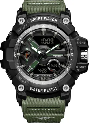 Produktbild von Militär Uhren Herren Armbanduhr Digital Uhr Tactical Watches Sportuhren Outdoor für Jungen LED-Leuchtdisplay mit Analogen Zeigern und Digitalen Zahlen