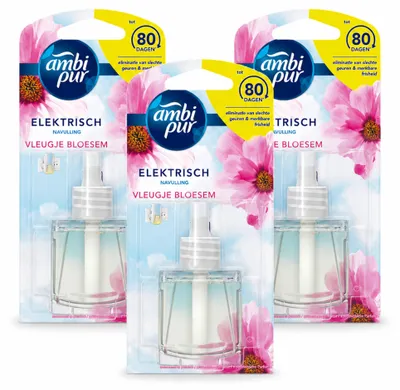 Obrázok produktu pre 3 kusy náplní do elektrického osviežovača vzduchu Ambi Pur – vôňa Blossom & Breeze – 20 ml – výhodný balík – 3 kusy