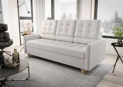 Produktbild von 3-Sitzer Sofa 215 cm Weiß Kunstleder Kongo RBS03