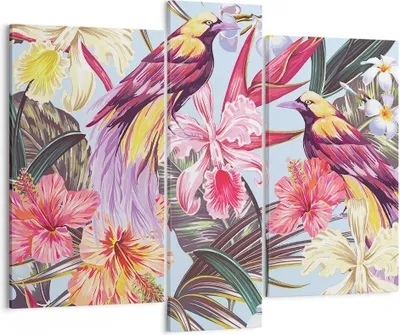 Produktbild von Bild auf Leinwand - Leinwandbild - Blume Vogel Sommer - 95x80cm - Wand Bild - Wanddeko - Wandbilder - Leinwanddruck - Bilder - Kunstdruck - Wanddekoration - Leinwand bilder - Wandkunst - CB95x80-3485
