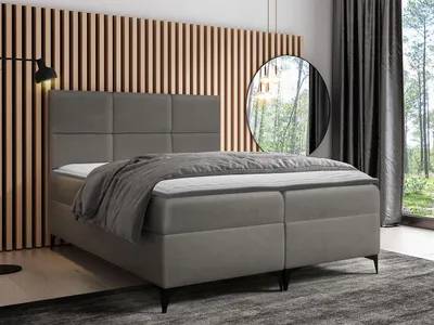 Obrázek produktu pro Americká jednolůžková postel 120x200 NIEVE - šedá + topper