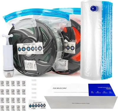 Obrázok produktu pre Vákuové vrecká pre 3D tlač s vláknom – balenie po 20 ks, 34 x 30 cm, s vysúšacími vložkami a kartami so senzorom vlhkosti