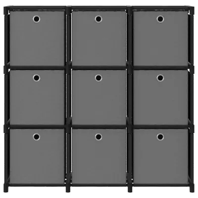 Immagine prodotto di Mobile con 9 Scatole a Cubo Nero 103x30x107,5 cm in Tessuto