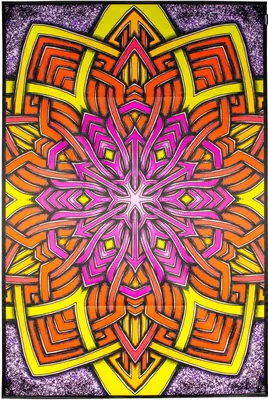 Produktbild von PSYWORK Schwarzlicht Stoffposter Neon "Elven Star", 100x150cm