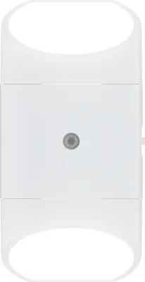 A white LED night light with a sensor in the center, viewed from the front.