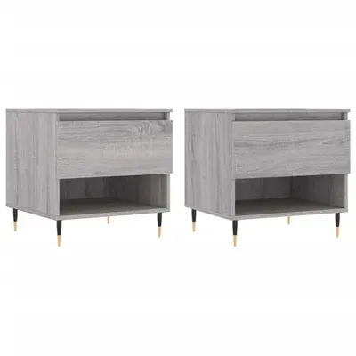 Produktbild von vidaXL Couchtische 2 Stk. Grau Sonoma 50x46x50 cm Holzwerkstoff