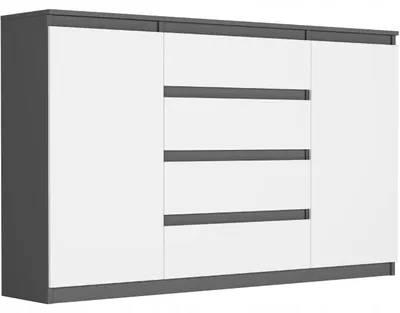 Obrázek produktu pro Komoda 160 cm zásuvky dveře skříňka FRAMIRE R-160-S4 antracit mix