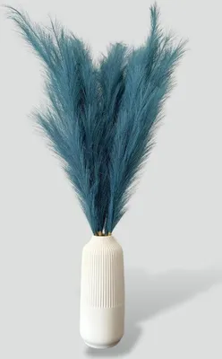 Obrázek produktu pro Layba Pampová tráva dekorace v modré barvě Boho Umělá pampová tráva - 3 kusy 100 cm, ideální pro svatební výzdobu, obývací pokoj a ložnici