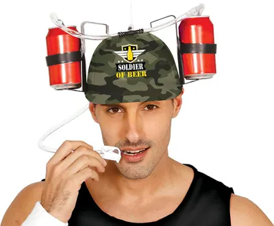 Immagine prodotto di Elmetto militare da festa mimetico da bere soldato addio al celibato porta bevande divertente per gli amanti della birra adulti, colore: verde