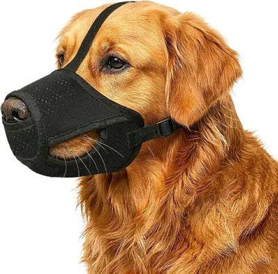 Produktbild von Hundenmuilkorf atmungsaktiv, verstellbar, XL, schwarz, für kleine bis große Hunde