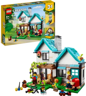 Zdjęcie produktu dla LEGO 31139 Creator 3 w 1 Przytulny dom, Zestaw do Budowania z Klocków z 3 Domami, Minifigurki i Akcesoria, Pomysł na Prezent dla Dzieci, Kreatywna Zabawka dla Chłopca i Dziewczynki