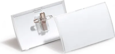 Obrázek produktu pro DURABLE Jmenovka CLICK FOLD s kombinovaným klipem 40x75 mm, PP, transparentní, 821119, 25 ks