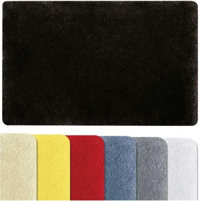Zdjęcie produktu dla Spirella dywanik kąpielowy mata prysznicowa Fino Supersoft z wysokim włosiem, zmywalny, antypoślizgowy dywanik kąpielowy 40x60 cm - Czarny
