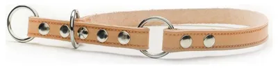 Produktbild von Das Lederband Zughalsband mit Stop Weinheim Natural, Länge: 35 cm