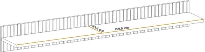 Produktbild von Meublorama DS-AM-LIAM-HJZ LM PW*1C/9KG, MDF-Platten, Braun, 1 Regale, 250 mm, 1600 mm, 200 mm