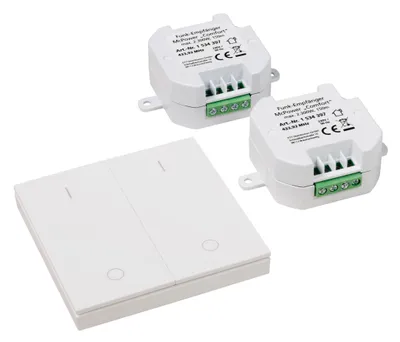 Produktbild von Funk-Schalter Set McPower Comfort 2 Empfänger + Wandtaster max. 2300W