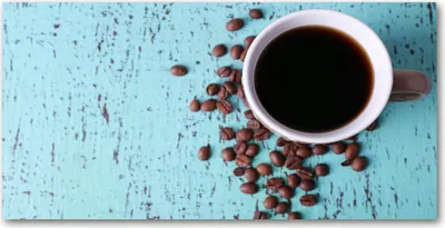 Produktbild von Tulup® Glas-Bild - 100x50 -Wandkunst - Wandbild hinter gehärtetem Sicherheitsglas  - Essen & Getränke - Schwarzer Kaffee - Braun