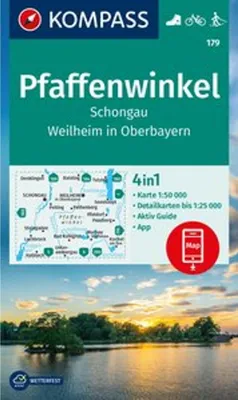 Obrázek produktu pro KOMPASS Turistická mapa 179 Pfaffenwinkel, Schongau, Weilheim i. OB 1:50 000