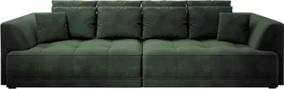 Produktbild von DOMO-HOME Big Sofa TIGA mit Elektrisch Ausziehbaren Sitzflächen 302x136cm| Stilvolle und  | Moderne Design für Ihr Wohnzimmer | Komfortable Schlafcouch | Farbe dunkelgrün | RIVIERA