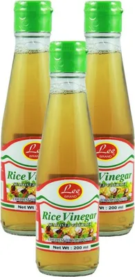 Produktbild von 3er Pack Lee Brand Reisessig (3x 200ml) | Rice Vinegar | Exzellent für Salate & Sushi