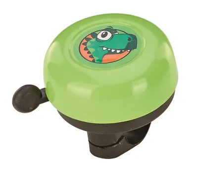 Zdjęcie produktu dla Prophete 5028 Dziecięcy dzwonek rowerowy - zielony z motywem dino