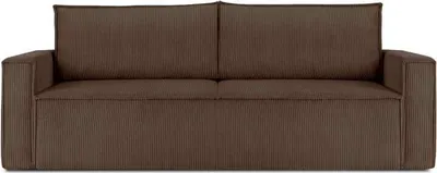 Produktbild von KONSIMO Schlafsofa in Pet Friendly Cord-Stoff mit Armlehnen "NAPI", Dunkelbraun, Cordstoff, Loft, 228x89x101 cm