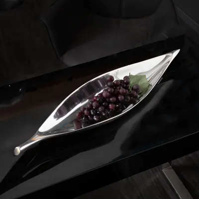 Produktbild von riess-ambiente Deko Schale SILVER LEAF 41cm silber Aluminium Schmuckschale Gebäckteller