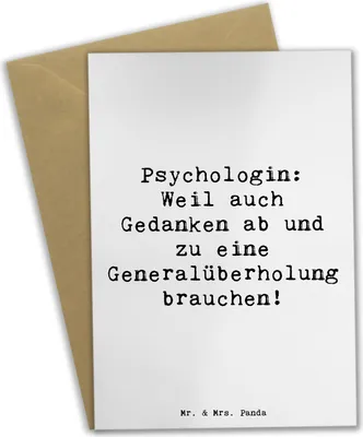 Produktbild von Mr. & Mrs. Panda Grußkarte Spruch Psychologin Gedanken - Weiß - Geschenk, handgefertigte Geschenke, Berufsleben, einfühlsam, einladungskarten, neujahrskarte, Therapeutin