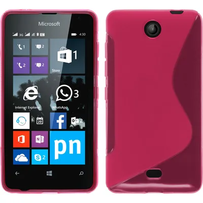 Produktbild von PhoneNatic Case kompatibel mit Microsoft Lumia 430 Dual - pink Silikon Hülle S-Style + 2 Schutzfolien