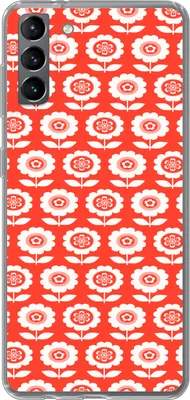 Produktbild von MuchoWow® Handyhülle Schutzhülle Hülle für Telefoonhoesje Samsung Galaxy S21 Plus Blumen - Muster - Rot Silikon Softcase Handy Hülle - Handy-Tasche