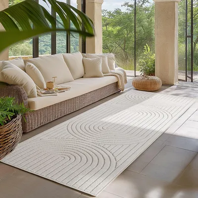 Zdjęcie produktu dla Homebyhome Dywan Zewn?trzny Nowoczesny Boho Design Efekt 3D Odporny na UV Idealny na Taras do Salonu i Kuchni, Rozmiar: 80x150 cm