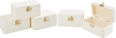 Produktbild von VBS Holzkästchen Set 5 Stück 10x6x5 cm ideal für Basteln und Dekoration