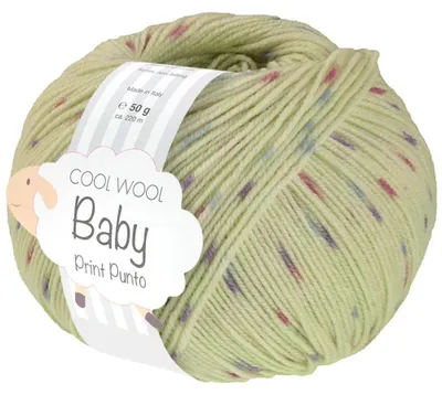 Produktbild von Lana Grossa - Cool Wool Baby Print Punto 0372 weißgrün hellblau orchidee violett